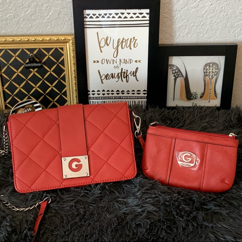 G By Guess Red Crossbody Bag & Coin Purse